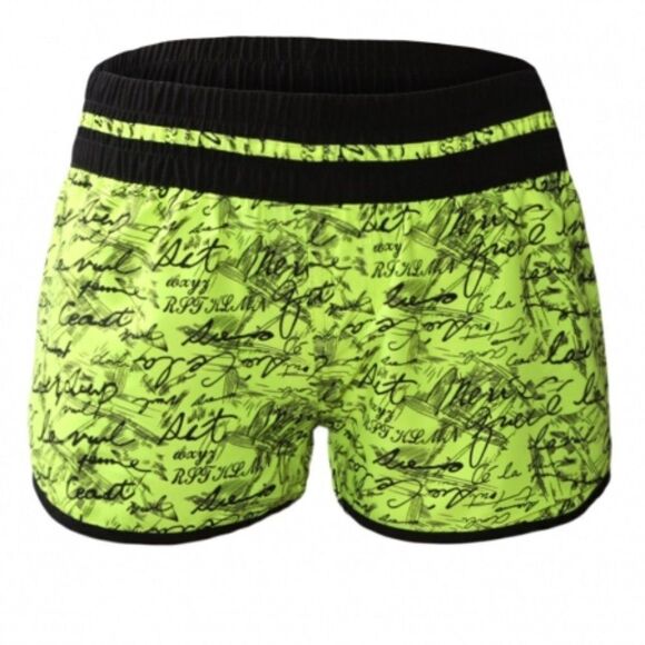 Yellow Individual Handwriting Print Swim Shorts - Picture 2 of 7
